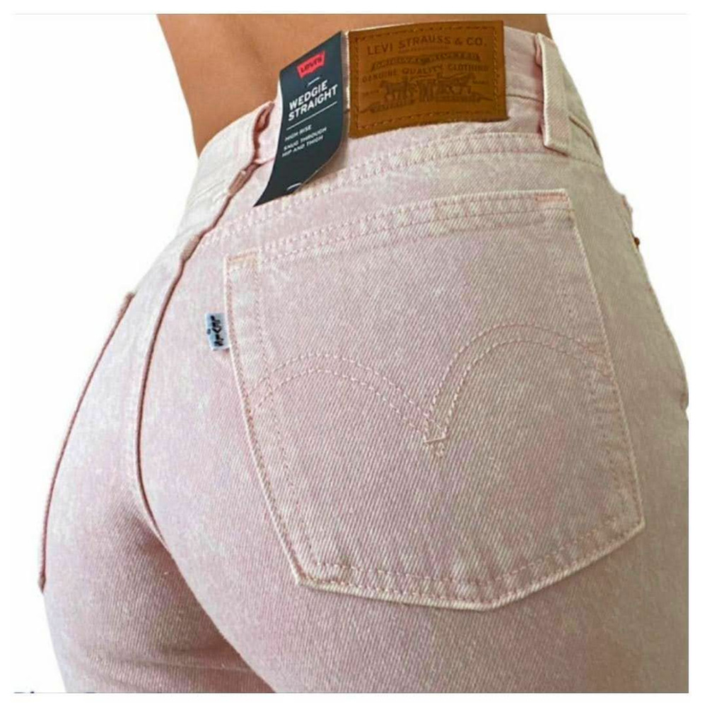 New Levi's Womens 29x26 Wedgie Straight Crop Jeans Acid Pink Wash Premium Denim